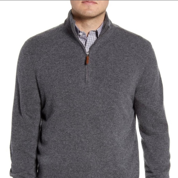 Nordstrom Other - NORDSTROM Men’s Shop 100% Cashmere Quarter Zip Sweater SZ M